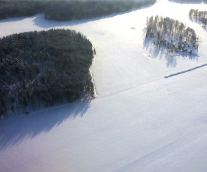 View from airplane Skavsta airport