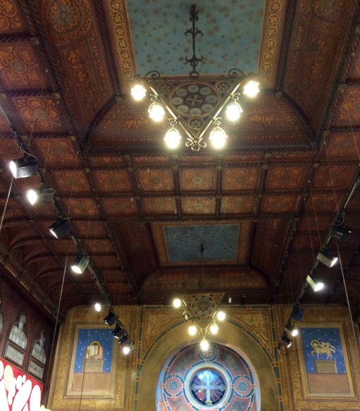 Ceiling and lights at a Burano lace school, Venice