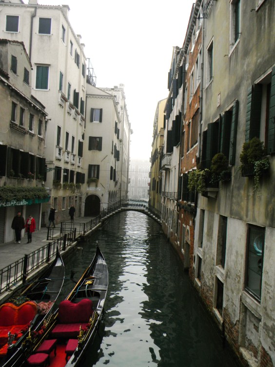 Gondolas on a Canal, Venice