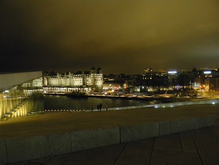 View from Oslo Opera and Ballet House at Night