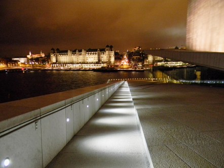 View from Oslo Opera and Ballet House at Night