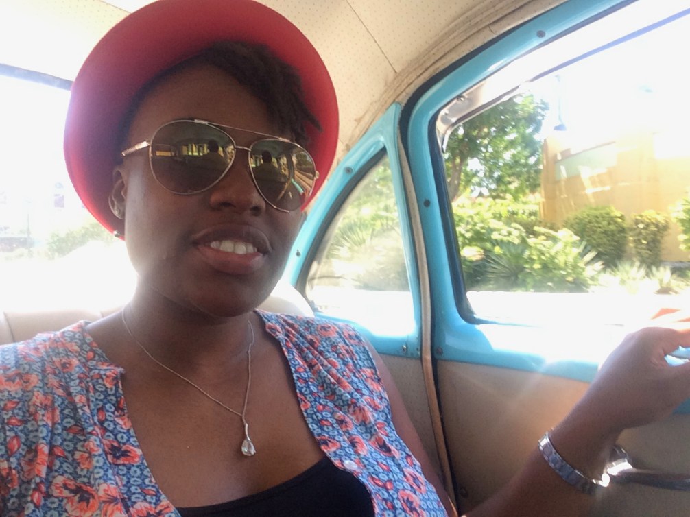 Me in the classic car on the way to Basilica del Cobre, Santiago de Cuba, Cuba.jpg