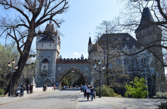 The entrance to Castle Vajdahunyad, Budapest, Hungary