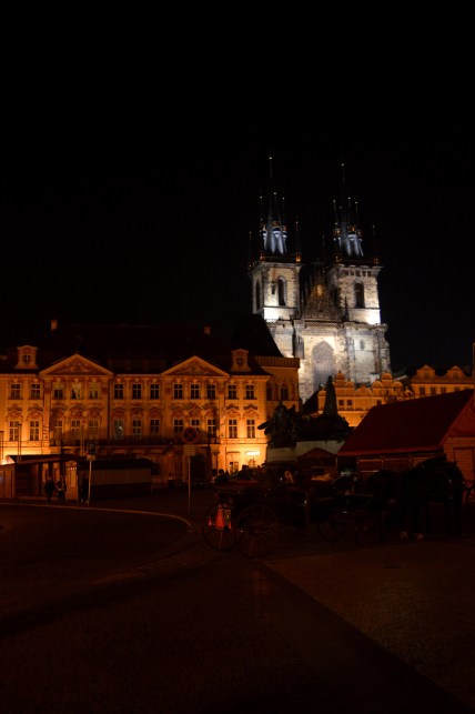 Church of Our Lady before Týn, Prague at Night, Czech Republic