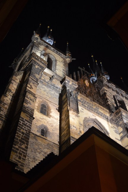 Church of Our Lady before Týn, Prague at Night, Czech Republic