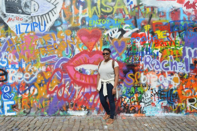 Me at the John Lennon Wall, Prague, Czech Republic