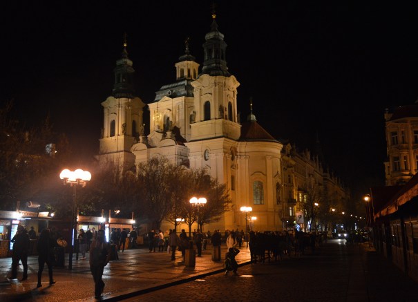 St Nicola's Church, Prague at Night, Czech Republic