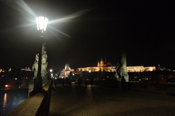 The Charles Bridge at night, Prague, Czech Republic