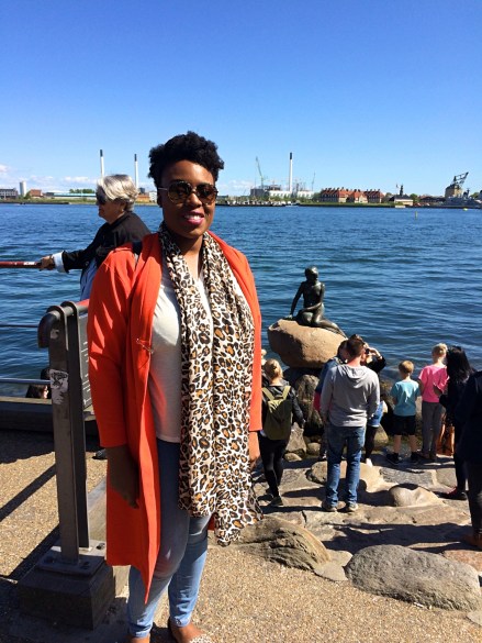 Me at the Little Mermaid Statue, Copenhagen, Denmark